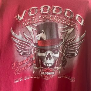 Harley-Davidson Voodoo New Orleans Long Sleeve Graphic T-Shirt Maroon Mens 2XL